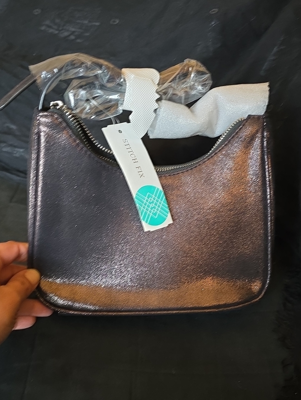 CAMPSITE Metallic Black/Gray Mini Shoulder Bag